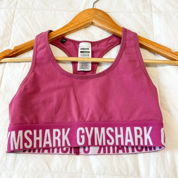 Gymshark Logo Band Sports Bra Pink Size S – No Padding - Picture 2 of 5